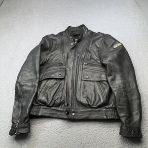 Vintage Hein Gericke Jacket Men 42 Leather Cafe Racer Vented Moto Motorcycle